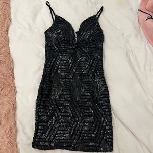 Windsor Black Sparkly Bodycon Mini Dress
